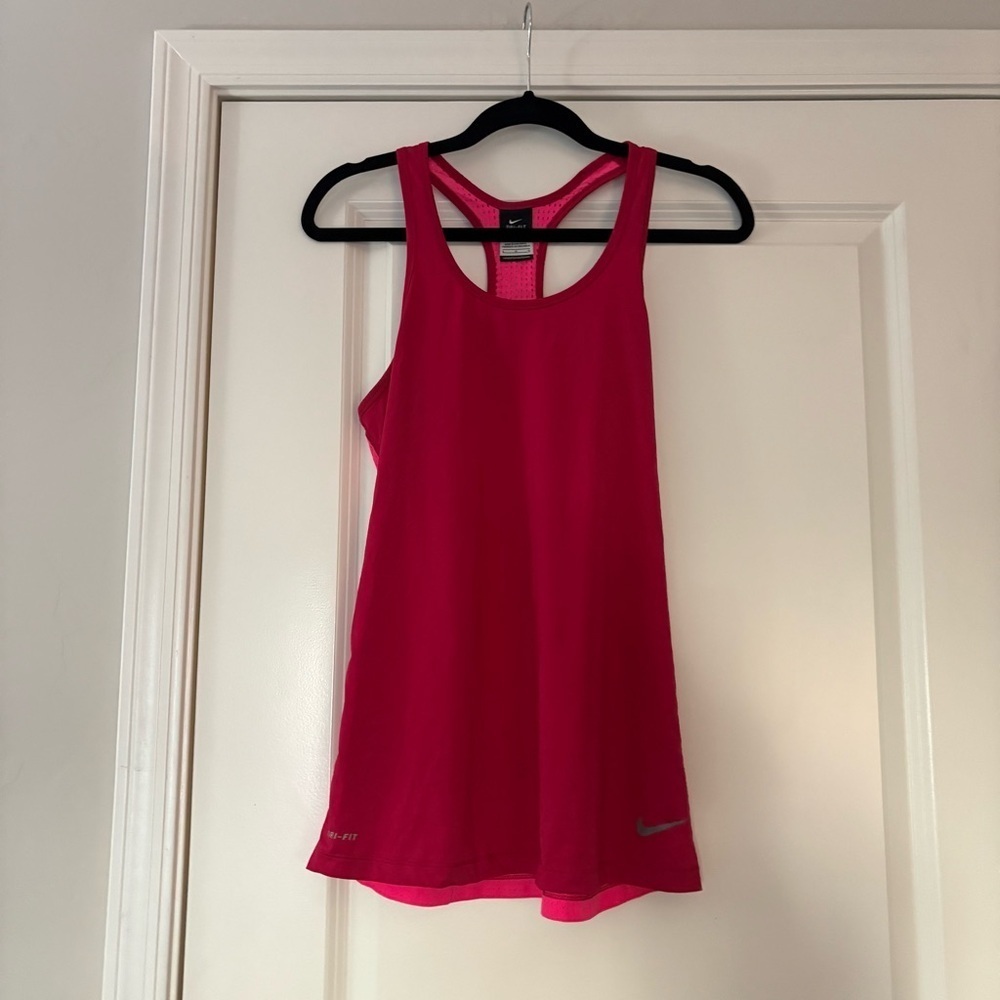 Nike Women's Two Toned Pink Dri-Fit Tank Top